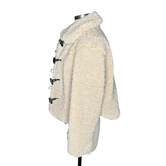 ZARA Teddy Sherpa Bomber Jacket Women's Size Small NWT Tan Brown Cozy Fleece - Picture 2 of 9